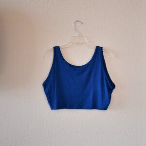 Enlighten Women’s Blue Sleeveless Crop Tank Top Size Large